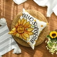 thumbnail image 4 of Sm:)e Summer Pillow Cover Set of 2 - 18x18 Inch Hello Sunshine Sunflower Polyester Decorative Cushions, 4 of 6