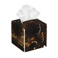 thumbnail image 1 of Fotbe Classical Golden Casino Porta Pañuelos Decorativo de Cuero, Caja Cuadrada Moderna para Pañuelos Faciales, Organizador y Dispensador 5x5x5'', 1 of 7