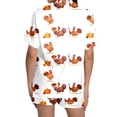 thumbnail image 4 of XIAONU Womens Thanksgiving Pajama Set Short-Sleeve Top & Shorts Sleepwear Comfy Casual Home Wear Set, 4 of 4