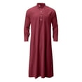 thumbnail image 5 of Men's Solid Color Arab Robe Traditional Thobe Garment for Prayer and Daily Wear, 5 of 6