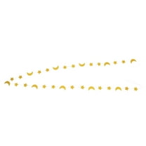WHAMVOX Glitter Gold Star And Moon Paper Garlands Hanging Decorations Wedding Engagement Favors Baby Shower Birthday Christmas Party Table Centerpieces Decorations 3m