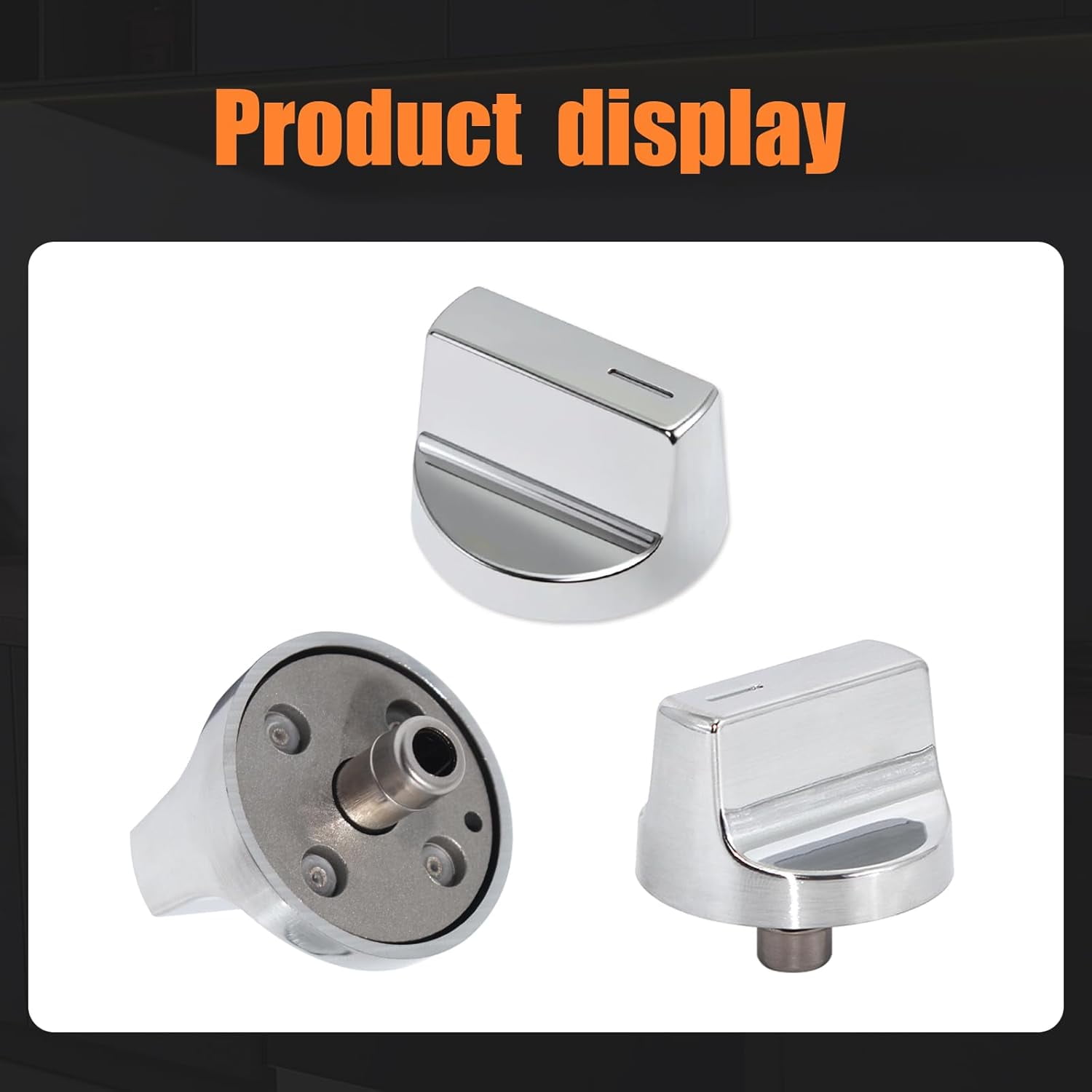 Aniceparthy W11418244 Silver Burner Control Knobs Stove Knobs (4-Pack) Compatible with Whirlpool Gas Ranges WCE55US0HB00 WCE77US0HS01 WCE77US6HB00 Replaces W11130627 W11222054