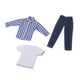 thumbnail image 5 of Traje de ropa para muñecos de hombre a escala 1/12, ropa para figuras de hombre a escala 1/12, ropa informal, traje de abrigo. azul largo, 5 of 9