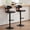 Black, variant on Villeston Modern Swivel Bar Stools Set Of 2, Wooden Upholstered Pu Leather Barstools With Back & Footrest, Counter Height Bar Chairs For Kitchen Island,Yellow