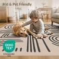 thumbnail image 4 of ODIKA 8'x10' Beige Abstract Geometric Maze Washable Area Rug Modern Minimalist Labyrinth Motif With Interconnected Pathways Non-Shedding, Easy Care, for King Size Bedroom Under Bed, Master Suite, 4 of 7
