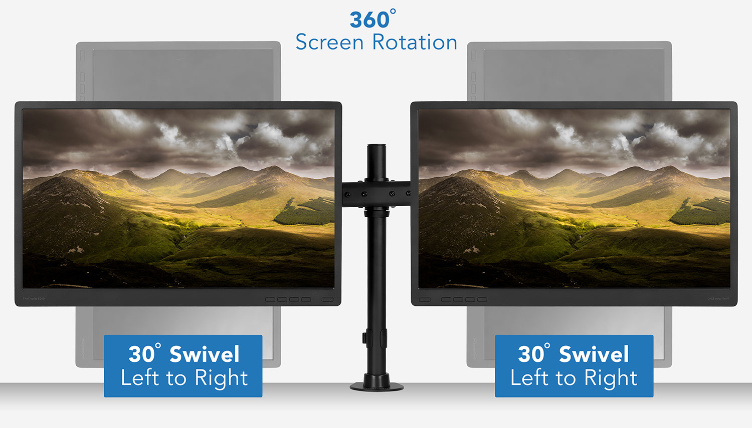 Mount-It! Dual Monitor Desk Mount | Fits 17-27 Inch Screens | Height Adjustable