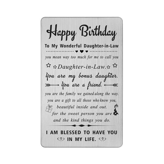 DEGASKEN Daughter-in-Law Birthday Greeting Cards, Women Birthday Gifts for Her Daughter In Law, Wallet Card