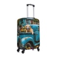 thumbnail image 6 of Cauagu Vintage Pickup Sunflower Dog Print Travel Luggage Cover,Travel Dust-proof Suitcase Cover Softside Suitcase Protector for 18-32inch,Not Included Suitcase, 6 of 8