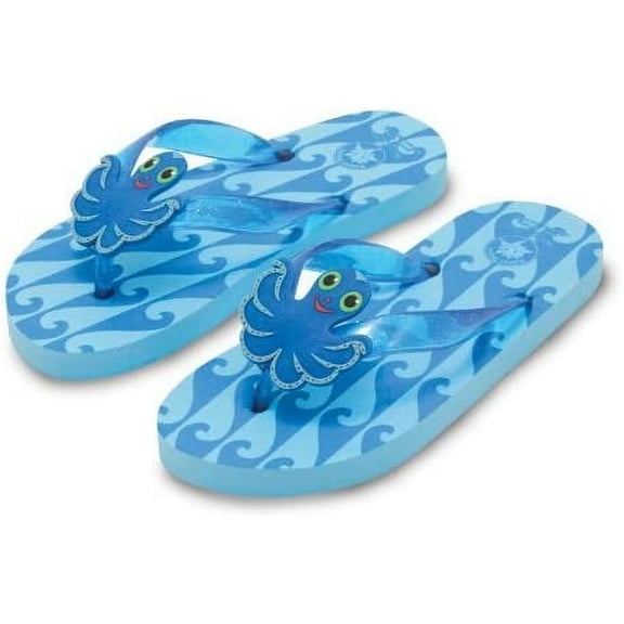 Melissa and Doug Sunny Patch Flex Octopus Toddler Kids Flip-Flops Size: 6 - 7