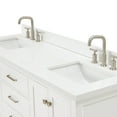 thumbnail image 6 of ARIEL 67" White Double Bathroom Vanity with 1.5" Edge Pure White Quartz Countertop & Backsplash, 2 Rectangular Sinks, 4 Soft Closing Doors, 6 Full Extension Dovetail Drawers, Brushed Nickel, 6 of 10