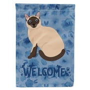 Carolines Treasures  28 x 0.01 x 40 in. Siamese Traditional Cat Welcome Flag Canvas House Size
