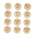 thumbnail image 2 of Kokiya 12 Pieces Baby Milestone Cards Wooden Monthly Cards Newborn Photo Props Engraved StyleA, 2 of 9