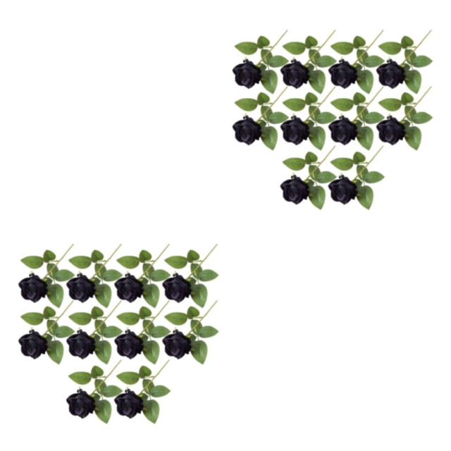 Ramo de novia Bewildely 10 piezas flores artificiales bajo mantenimiento negro
