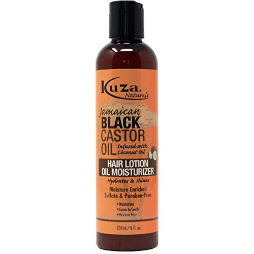 Kuza Naturals Lotion Hydratante pour Cheveux à l'Huile de Ricin, Noir