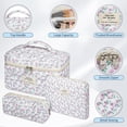 thumbnail image 3 of Bolsa de maquillaje Senbowe Floral, 3 unidades, tamaño grande, acolchada, de algodón, 3 of 8