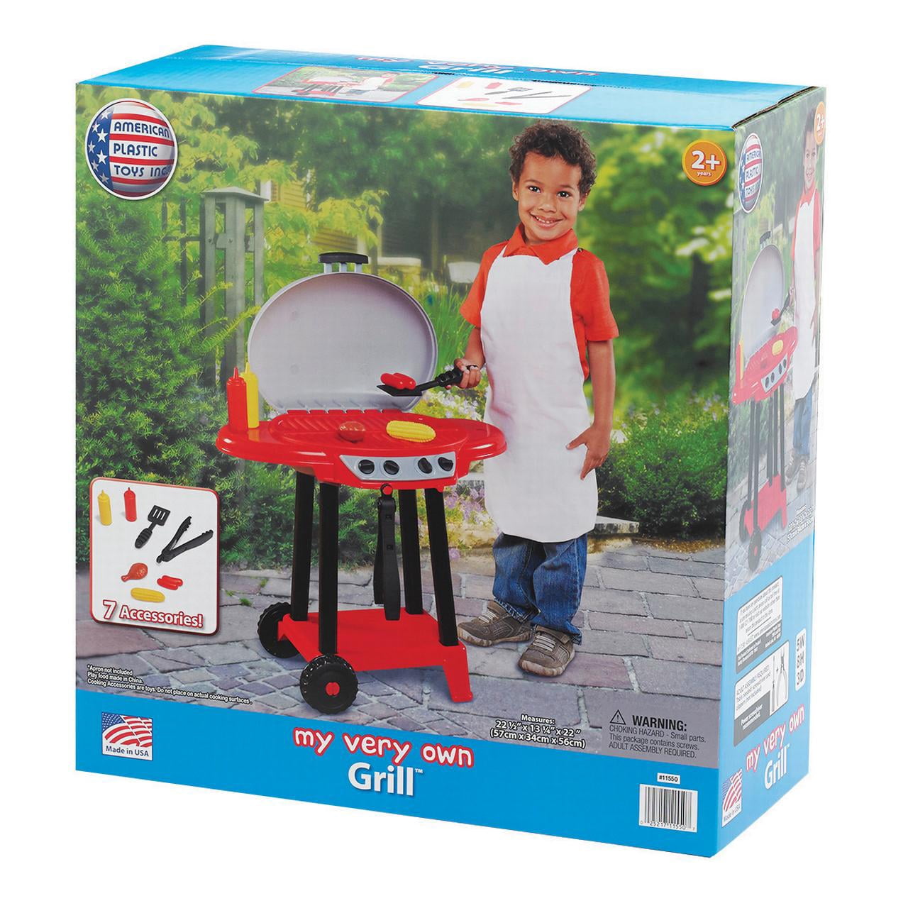 American Plastic Toys My Very Own Play Grill Set with 12 Piece Accessory Play Set for Kids
