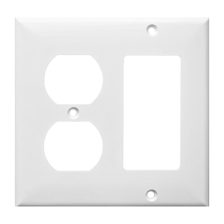 Lexan Wall Plates 2 Gang 1 GFCI 1 Duplex White