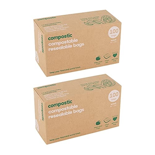 Bolsas para sándwiches Compostic Home, compostables y resellables, 100 x 100 cm
