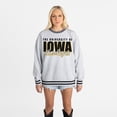 thumbnail image 4 of Women's Gameday Couture Gray Iowa Hawkeyes Oversized Showdown Ringer Stripe Sweatshirt, 4 of 6