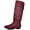 BURGUNDY, variant on BURUDANI Women's Platform Knee High Boots Fashion Suede/Pu Flat Pull On Fall Weather Slouchy Knee High Boots Blvd Black Size 8