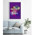 thumbnail image 1 of PixonSign Framed Wall Art Print Set Important Purple Watercolor Word Art Inspirational Motivation Typography Modern Art Chic Colorful Multicolor Ultra for Living Room, Bedroom, Office - 24"x36" White, 1 of 5