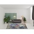 thumbnail image 2 of 8' x 11' Blue and Pink Abstract Power Loom Area Rug, 2 of 4