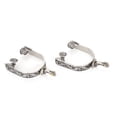 thumbnail image 1 of Zerodis Boot Spurs,Stainless Steel Horse Spurs,2PCS Stainless Steel West Cowboy Exquisite Pattern Horse Boot Spurs Decoration With Gear For Equestrian Competition Entertainment, 1 of 8
