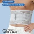 thumbnail image 5 of Waist Support Belt | Breathable Cloth Back Brace for Lumbar Protection | Reinforced Metal Springs | Compression Relief | Sports Fitness Exercise | 120x25cm | Gray/Black | Fits Men Women | 1 Piece, 5 of 7