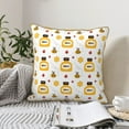 thumbnail image 6 of KLL Bees and Flowers Decorative Throw Pillow Covers Velvet Soft for Couch Sofa Bedroom Living Room Outdoor - 20"x20", 6 of 8