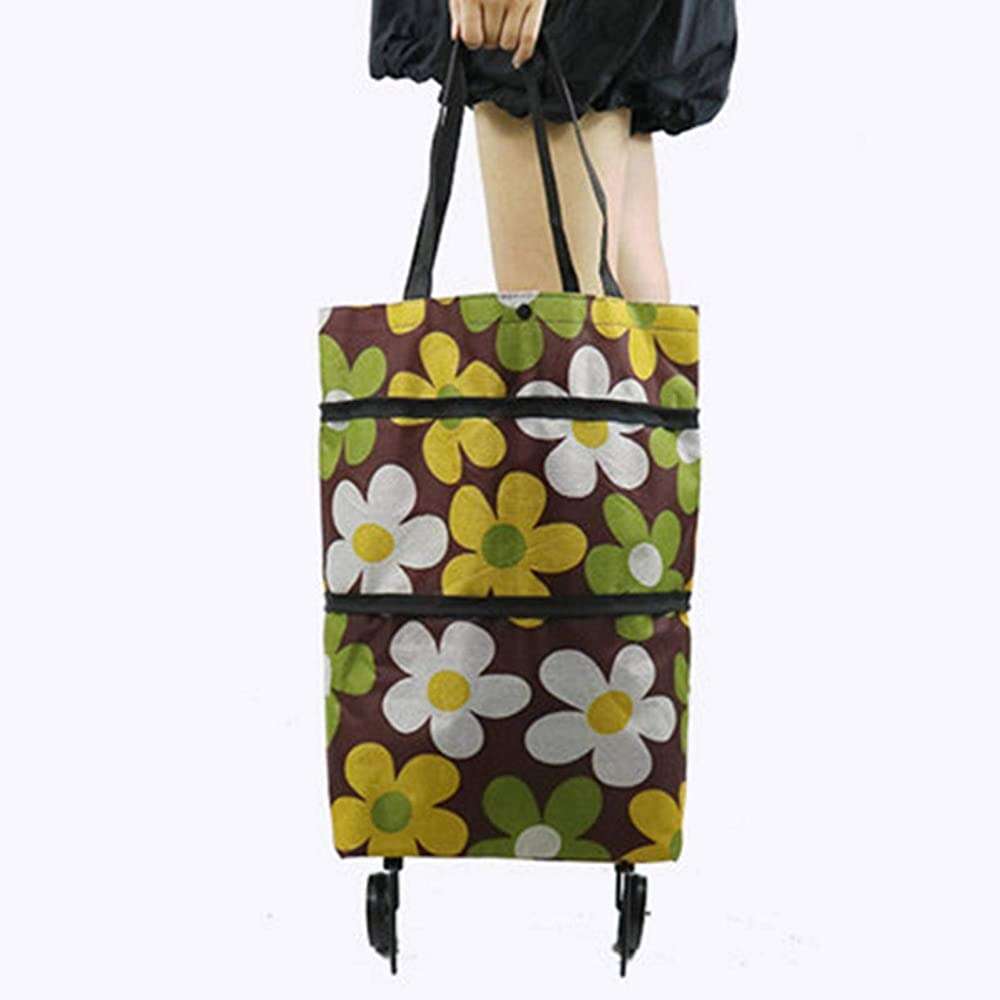 Lmell Nbrand Small Pull Cart Shopping Food Organizer Trolley Bag On