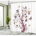 thumbnail image 4 of Ambesonne Floral Shower Curtain, Swirled Branches Tree Print, 69"Wx70"L, Eggplant Camel, 4 of 4