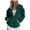 Dark Green, variant on QYZEU Hoodies Women Solid Color Casual Full Zipper Hooded Sweatshirt Long Sleeve Pocket Jacket Loose Lightweight Workout Coat with Drawstring Grey L