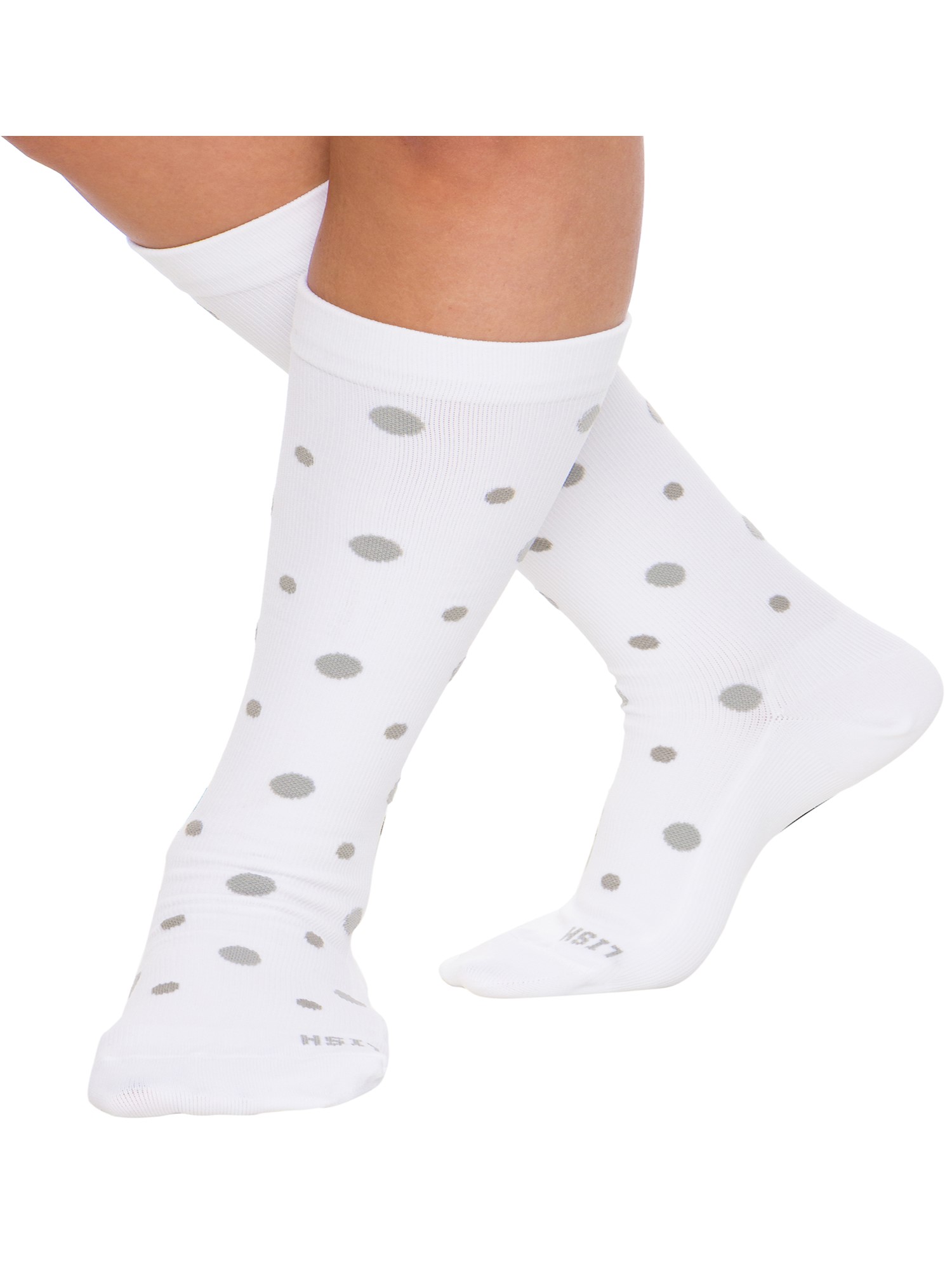 Polka Dot Wide Calf Compression Socks Graduated 1525 mmHg Knee High