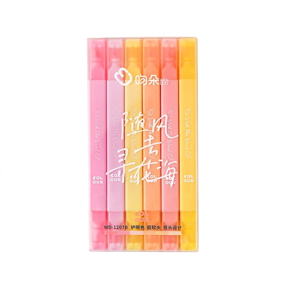 WUYVCG Back to Schòòl Under $5 6 Pcs Highlighters And Pens Aesthetic Highlighters with Chisel Tip Pastel Markers Multicolor Aesthetic Pens Kawaii Stationary for Schòòl Journal Supplies 2ml