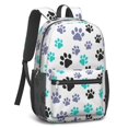thumbnail image 2 of Dog Paw Print White Pattern 17" School Backpacks for Teens,Waterproof Oxford Fabric,S-Shape Padded Straps for School,Travel,Hiking,Camping, 2 of 6
