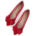 thumbnail image 1 of Zapatillas de ballet SAILING LU Bow-Knot para mujer, ante, color rojo, talla 5, 1 of 7