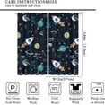 thumbnail image 2 of Cartoon Outer Space Curtains, Kids Cute Galaxy Universe Cosmos Rocket Star Moon Space Graffiti Print Window Treatments for Boys Girls Bedroom Living Room 84x84in, 2 of 6