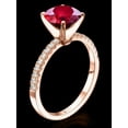 thumbnail image 2 of Limited Time Sale: 1.35 Carat Red Ruby and Diamond Engagement Ring in 10k Rose Gold for Women on Sale, 2 of 3