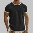 thumbnail image 4 of Shirts for Men Short Sleeve Plus Size Solid Color Crew Neck Casual Sports T-Shirt Tops Summer Leisure Outdoor Sport Basic Shirt, 4 of 6