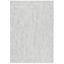 SAFAVIEH Courtyard Finola Geometric Indoor/Outdoor Area Rug, Ivory/Dark Grey, 5'3" x 7'7"