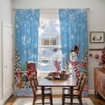 thumbnail image 5 of Light Blue Christmas Sheer Curtains 84 Inches Long, Snowman Snowflake Red Truck Xmas Tree Gifts Light Filtering Window Curtains for Living Room, Rod Pocket Voile Sheer Drapes, 52"Wx84"L, 2 Panels, 5 of 9