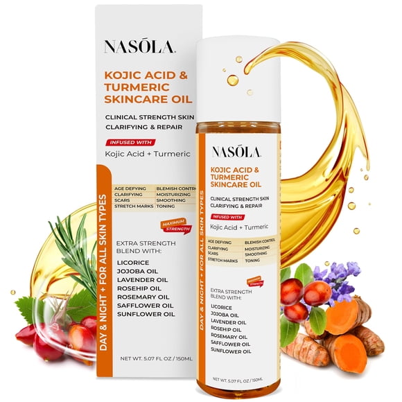 Aceite puro bio para el cuidado de la piel con cúrcuma y ácido kójico de Nasola