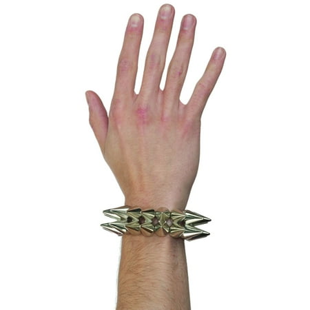 - Adults 80s Rave Rock And Roll Punk Metal Large Pewter Spike Bracelet Accessory