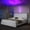 PU White, variant on Queen LED Bed Frame with Galaxy Star Projector, Adjustable Diamond Upholstered Headboard, USB & Speaker, Noise-Free, No Box Spring Needed, PU White
