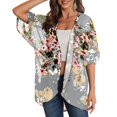 thumbnail image 1 of Women's Printed Chiffon Short Sleeved Cover Up S-3XL, 1 of 9