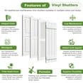 thumbnail image 5 of Barara King Shutters for Windows with Premium Board and Batten, Modern Shutters with Fluted Vertical Lines and Easy Mount for Farmhouse, Home Office, Living Room, Bedroom, White(14"*31"), 5 of 9