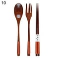 thumbnail image 1 of Do Buy 3/4Pcs Stainless Steel Travel Camping Flatware Set Fork Spoon Chopsticks with Portable Case, Reusable Portable Travel Wooden Spoon Chopsticks Fork Tableware Cutlery, 1 of 8