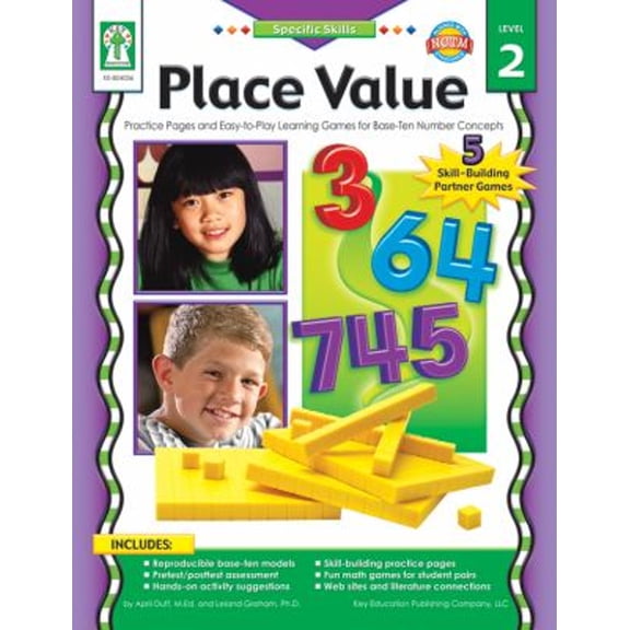 Pre-Owned Place Value, Grades K - 5 : Practice Pages and Easy-to-Play Learning Games for Base-Ten Number Concepts (Paperback)