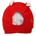 thumbnail image 1 of Dsscvnef Automne et Hiver Oreilles de Lapin Plus Velours Tricot Grands Chiens Cheveux Dorés Chapeau Coupe-Vent Chaud Couverture de Tête pour Animaux Nœuds pour Petits Chiens, 1 of 8