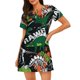 thumbnail image 1 of Balery Dinosaur Skeleton Camisón de manga corta con cuello redondo para mujer, cómodo y elegante., 1 of 6